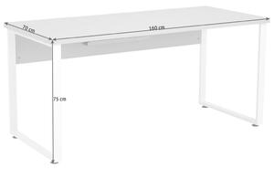 PSACÍ STŮL, šedá, bílá, 160/70/75 cm - Psací stoly