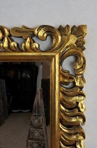 Zrcadlo LUGAR zlaté,100x60 cm, exotické dřevo, ruční práce
