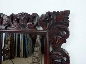 Zrcadlo TULIP hnědá , 80x60 cm, exotické dřevo, ruční práce
