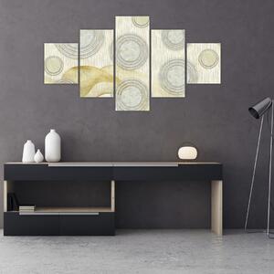 Obraz - Abstrakce, mramorové kruhy (125x70 cm)