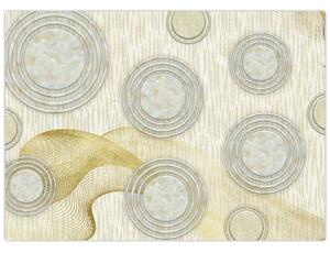 Obraz - Abstrakce, mramorové kruhy (70x50 cm)