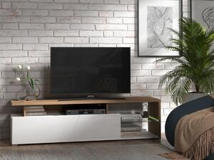 Televizní stolek Alaric - bílá/dub artisan