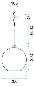 Toolight - Závěsná stropní lampa Zenit A - černá - APP018-1CP