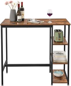 Hnědý dřevěný barový stůl Vasagle Ullys, 109x60x100 cm