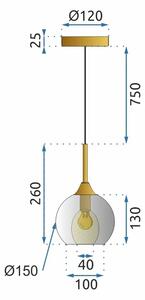 Toolight - Závěsná stropní lampa Amber - černá/zlatá - APP898-7CP