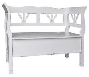 Dřevěná lavice s úložným prostorem HONEY - tmavá patina - P029 + P015A