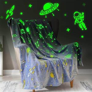 4Leaders Svítící fluorescenční deka jednorožec 100×150 cm