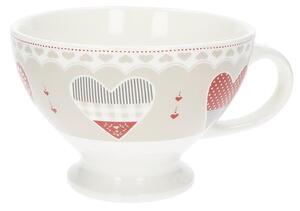 Šálek na čaj, cappuccino Happy Day BRANDANI (barva - porcelán, bílá/červená)