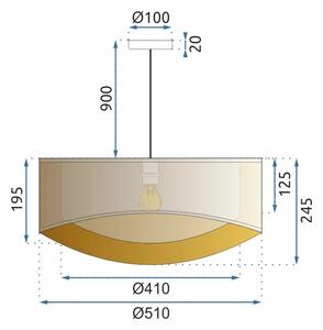 Toolight - Závěsná stropní lampa Cilinder - béžová - APP970-1CP
