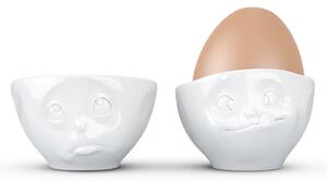 Mlsný a smutná set 2ks na vajíčko, omáčky No.2 58products (bílý porcelán)