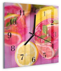 Skleněné hodiny na stěnu Citronová zskc-30x30-00181487