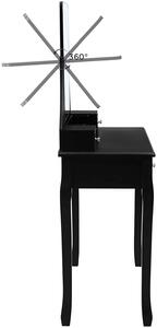 VASAGLE Toaletní stolek s židlí černý 80 x 137 x 40 cm