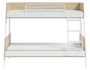Patrová postel 90x200+120x200cm Dylan - bílá/dub světlý