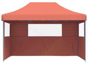Skládací party stan pop-up se 3 bočními stěnami terakota