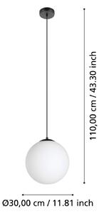Závěsné světlo Rondo 3, Ø 30cm, černá
