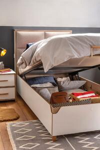 Studentská postel 120x200cm s úložným prostorem Dylan - bílá/dub světlý