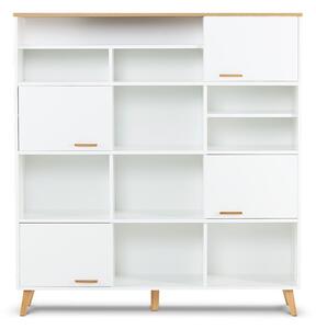 KONSIMO Knihovna FRISK bílá velká 150 x 160 x 46 cm