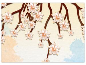 Obraz - Květy na větvích, barevné (70x50 cm)