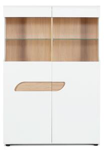 KONSIMO Vitrína AVERO bílá 110 x 158 x 42 cm