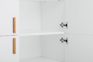 KONSIMO Policová komoda FRISK 4 dvířka bílá 107 x 134 x 40 cm