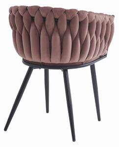 SUPPLIES ORION luxusní jídelní židle, velvet látka, v tmavě růžové barvě