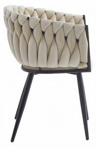 SUPPLIES ORION luxusní jídelní židle, velvet látka, v béžové barvě