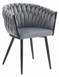 SUPPLIES ORION luxusní jídelní židle, velvet látka, ve světle šedé barvě