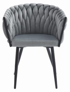 SUPPLIES ORION luxusní jídelní židle, velvet látka, ve světle šedé barvě