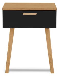 KONSIMO Noční stolek FRISK zásuvka dub černý 48 x 60 x 46 cm