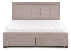 Béžová čalouněná postel AROVE 160 x 200 cm