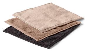 Kosmetické ručníky, 3 ks, hnědý, béžový a černý