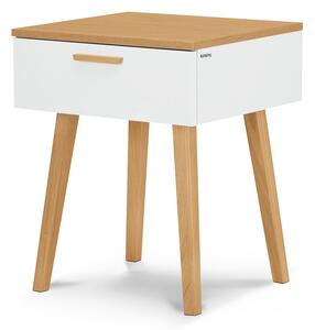 KONSIMO Noční stolek FRISK zásuvka dub bílý 48 x 60 x 46 cm