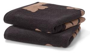 Žakárové ručníky, 2 ks, černé