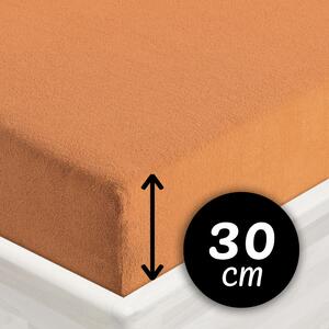 Froté napínací prostěradlo na vysokou matraci FR-022 Okrové 80 x 200 - výška 30 cm
