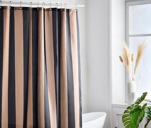 Kvalitní textilní závěs do sprchy, černo-hnědý