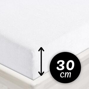 Froté napínací prostěradlo na vysokou matraci FR-031 Bílé 80 x 200 - výška 30 cm