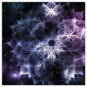 Obraz - Lotusová mandala ve vesmíru (30x30 cm)