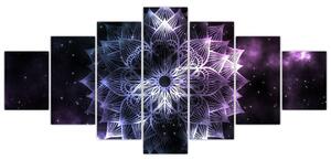 Obraz - Lotusová mandala ve vesmíru (210x100 cm)