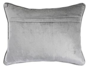 Obdélníkový šedo stříbrný sametový polštář Grey - 35*45cm