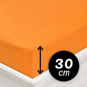 Jersey napínací prostěradlo na vysokou matraci JR-006 Oranžové 80 x 200 - výška 30 cm
