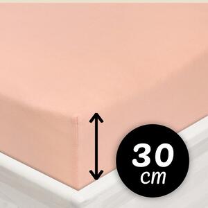 Jersey napínací prostěradlo na vysokou matraci JR-005 Světle broskvové 80 x 200 - výška 30 cm