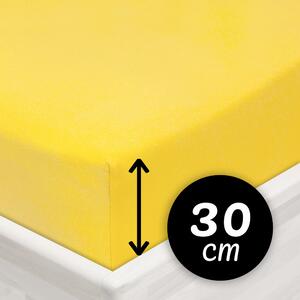 Jersey napínací prostěradlo na vysokou matraci JR-003 Žluté 80 x 200 - výška 30 cm