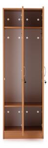 Dřevěná šatní skříňka Visio - 2 oddíly, 60 x 42 x 190 cm