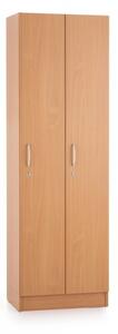 Dřevěná šatní skříňka Visio - 2 oddíly, 60 x 42 x 190 cm