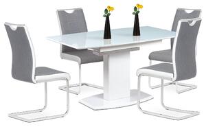 Jídelní sestava, rozkládací stůl 140+40x80 + 4 židle v šedé barvě, DN013