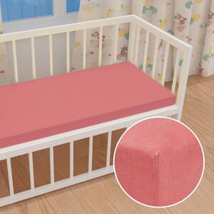 Dětské jersey napínací prostěradlo do postýlky JR-001 Korálové 60 x 120 x 10 cm - do postýlky
