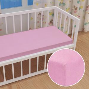 Dětské jersey napínací prostěradlo do postýlky JR-008 Růžová lila 60 x 120 x 10 cm - do postýlky