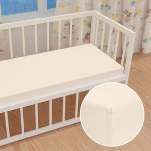 Dětské jersey napínací prostěradlo do postýlky JR-002 Smetanové 60 x 120 x 10 cm - do postýlky