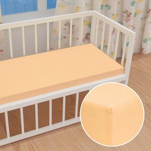 Dětské jersey napínací prostěradlo do postýlky JR-004 Meruňkové 60 x 120 x 10 cm - do postýlky