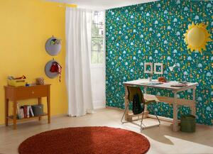 A.S. Création | Vliesová tapeta na zeď Little Love 38115-1 | 0,53 x 10,05 m | zelená, modrá, oranžová